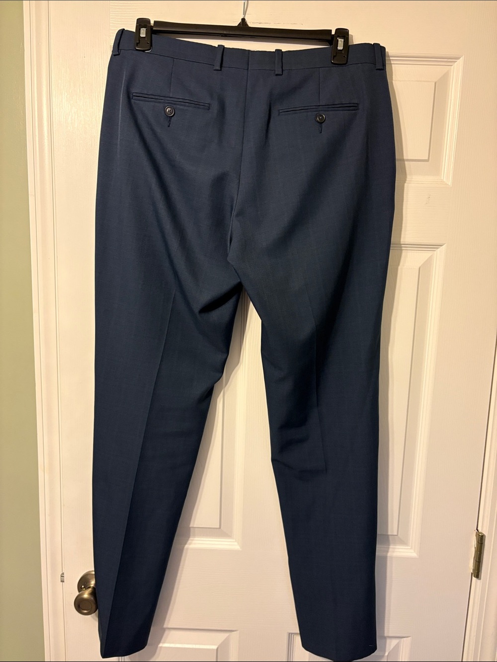 Perry Ellis Navy Blue Dress Pants - Slim Flat Front, Modern Fit 34x34 - Picture 4 of 9